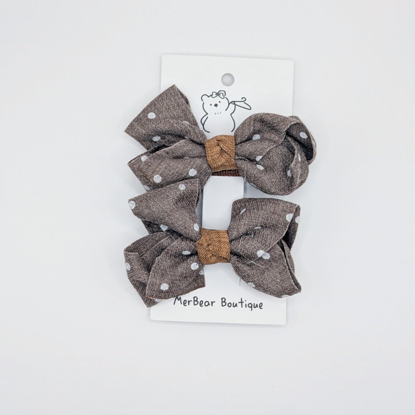 Brown Bow Clips