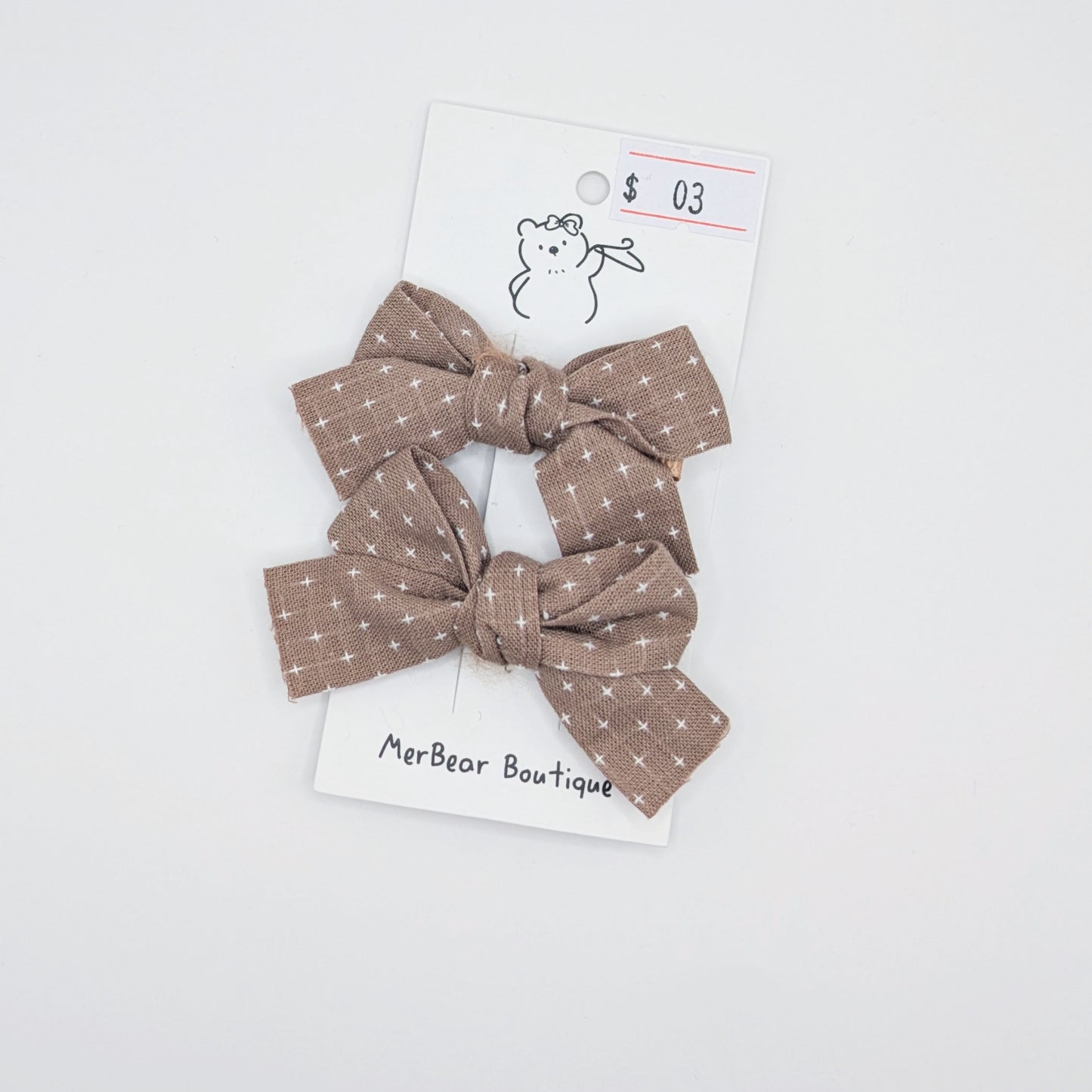 Brown Bow Clips