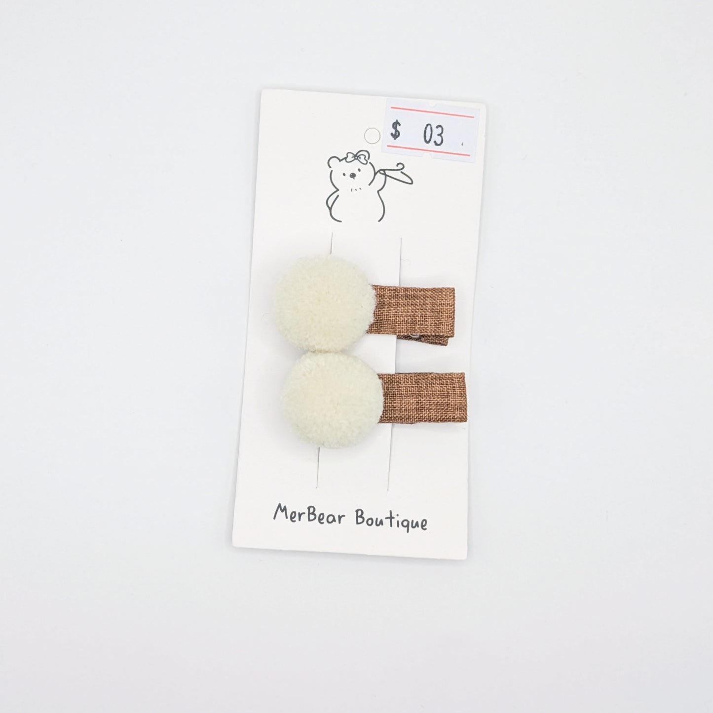 Brown Bow Clips