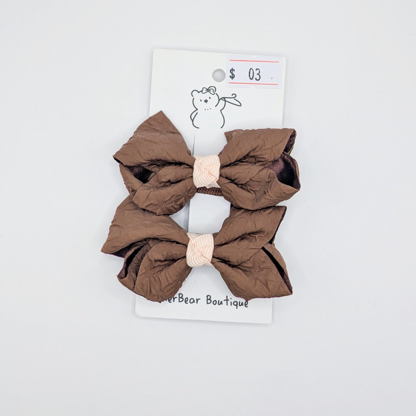Brown Bow Clips