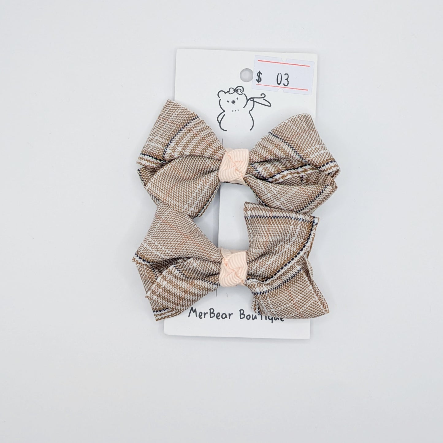 Brown Bow Clips