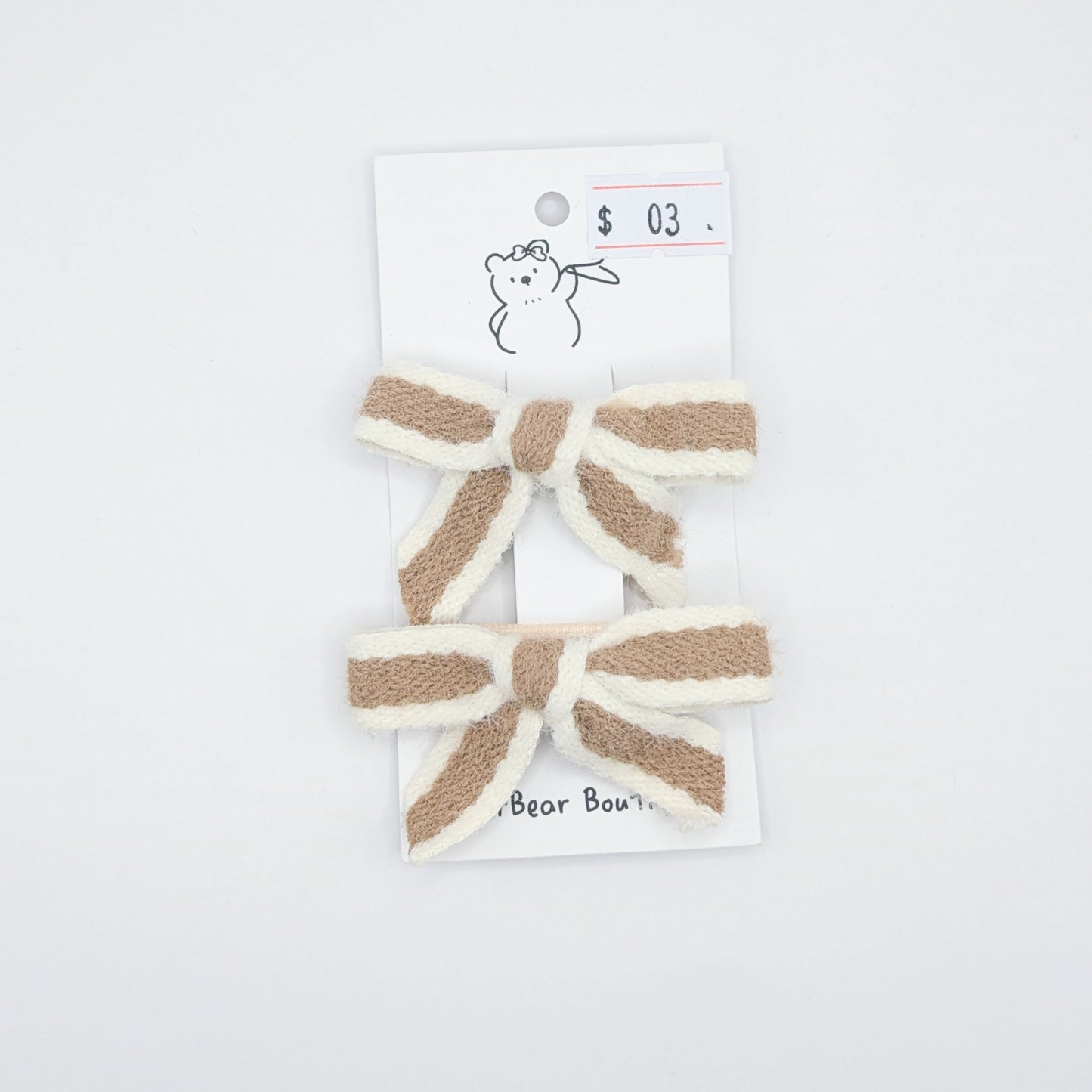 Brown Bow Clips