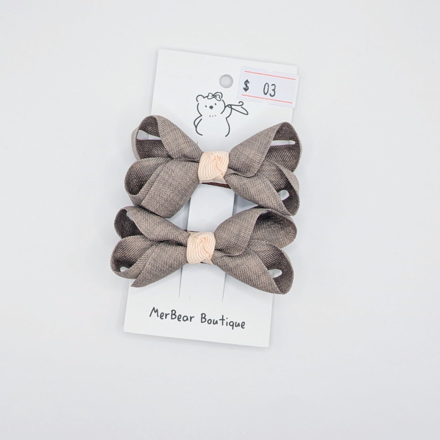 Brown Bow Clips