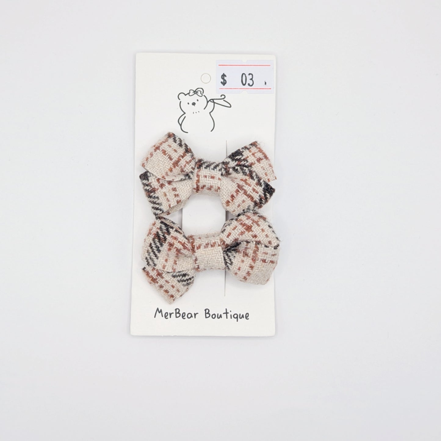 Brown Bow Clips