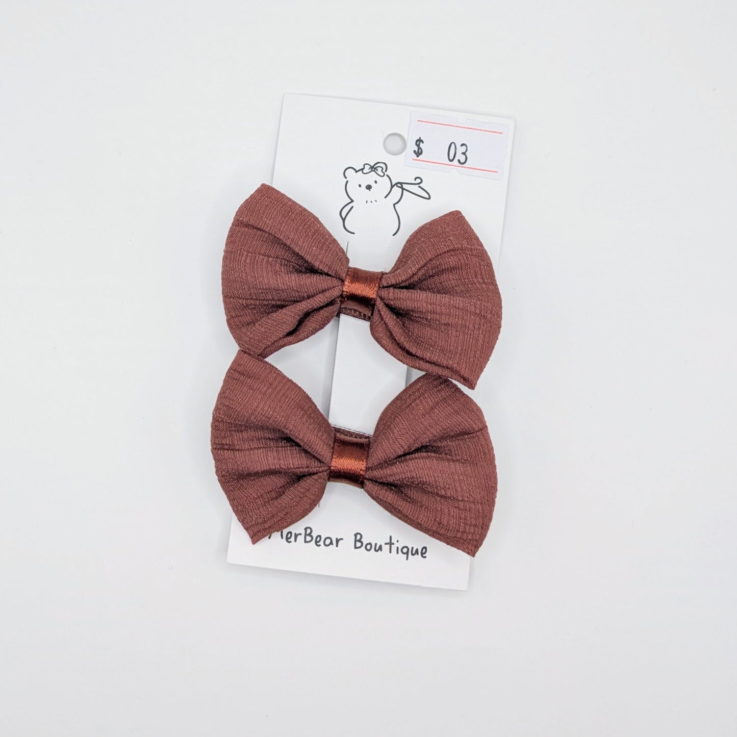Brown Bow Clips