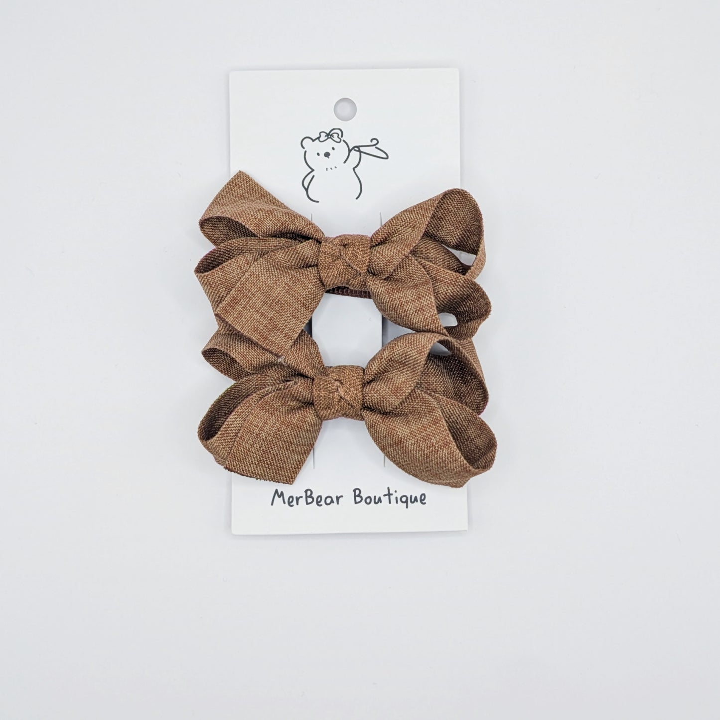 Brown Bow Clips