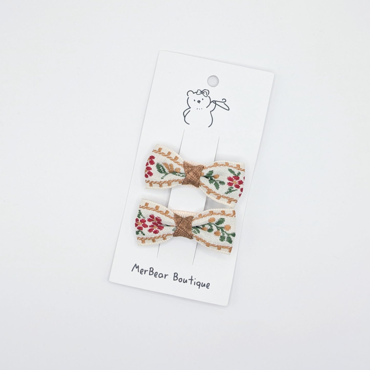 Brown Bow Clips