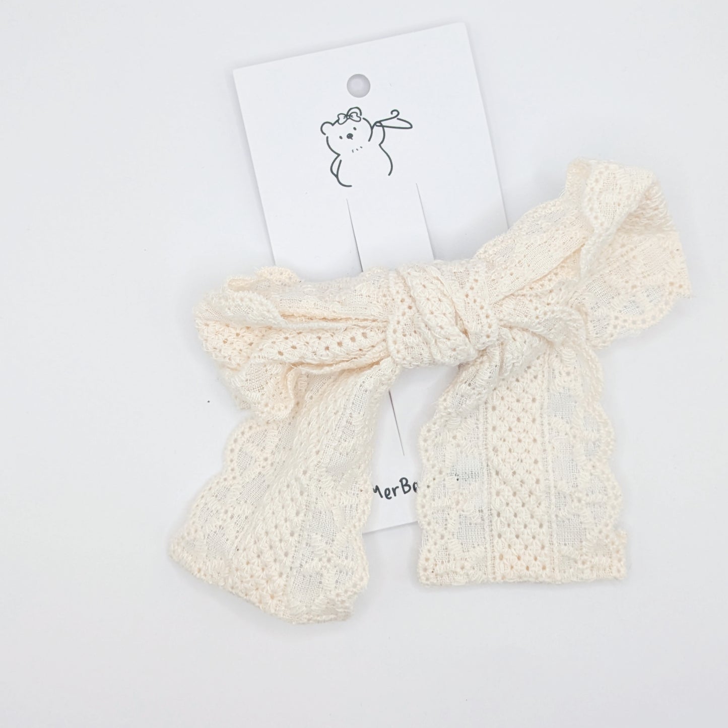 White and Off-White Bow Clips