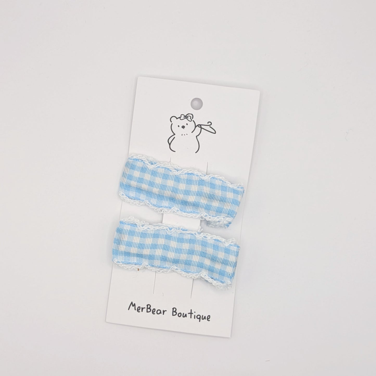 Blue and Green Bow Clips
