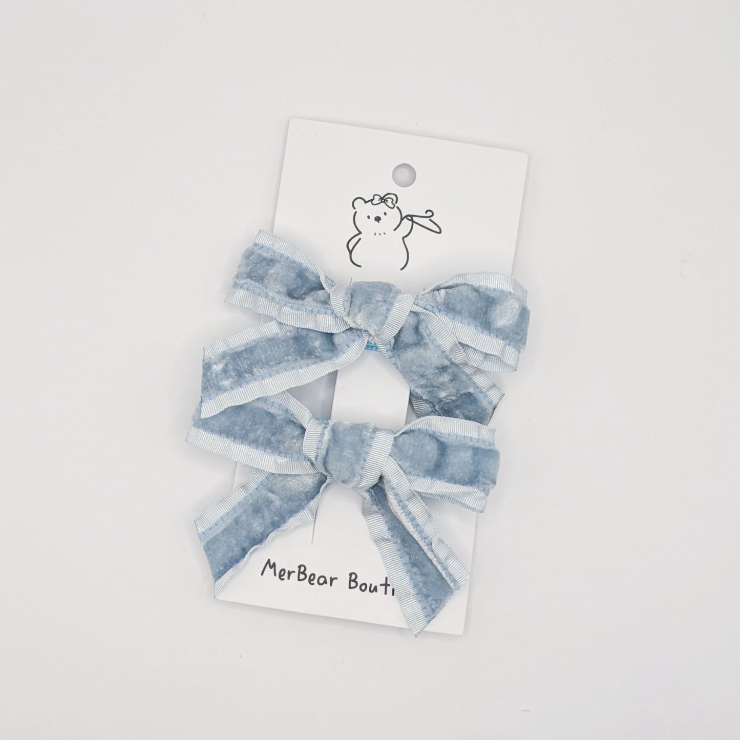 Blue and Green Bow Clips