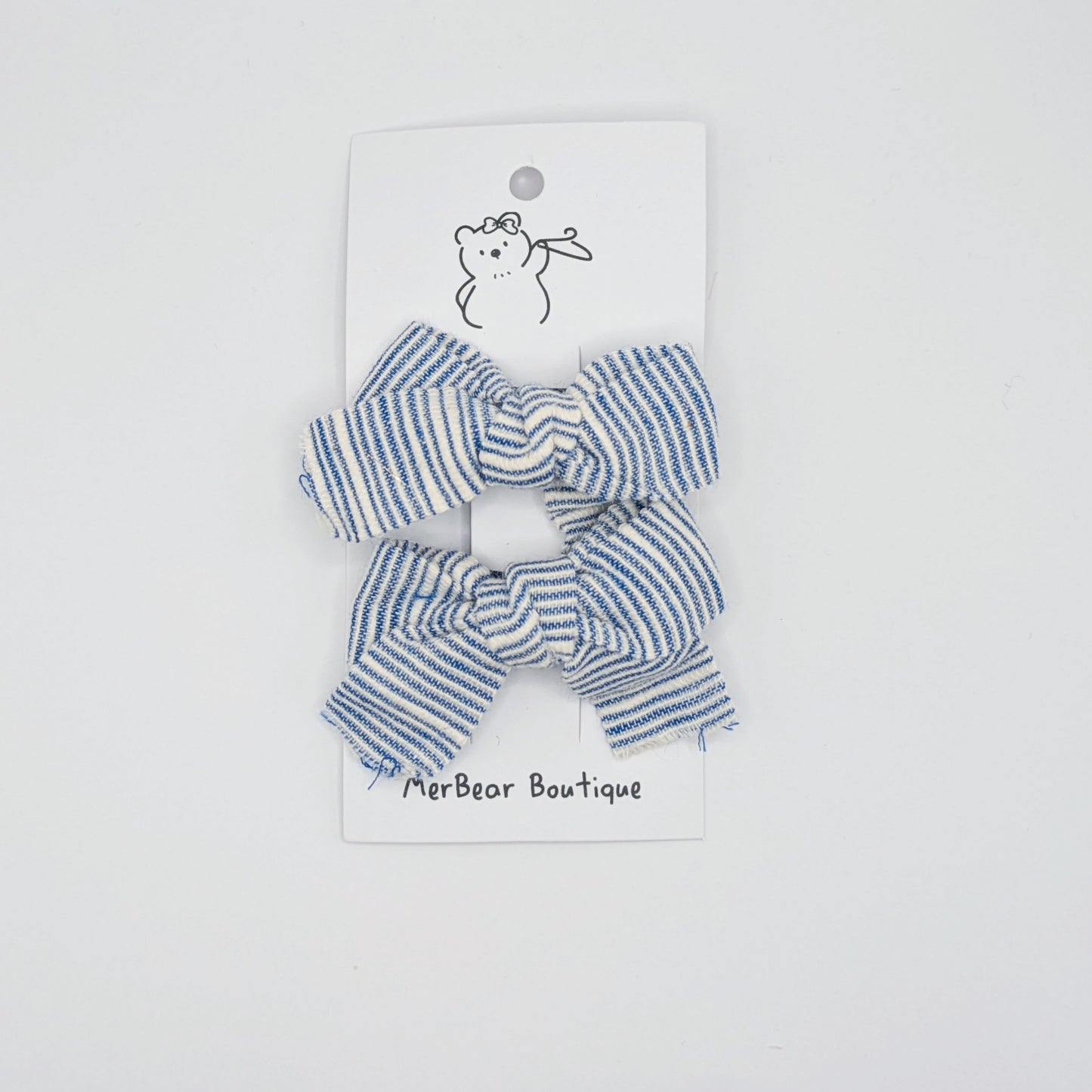 Blue and Green Bow Clips
