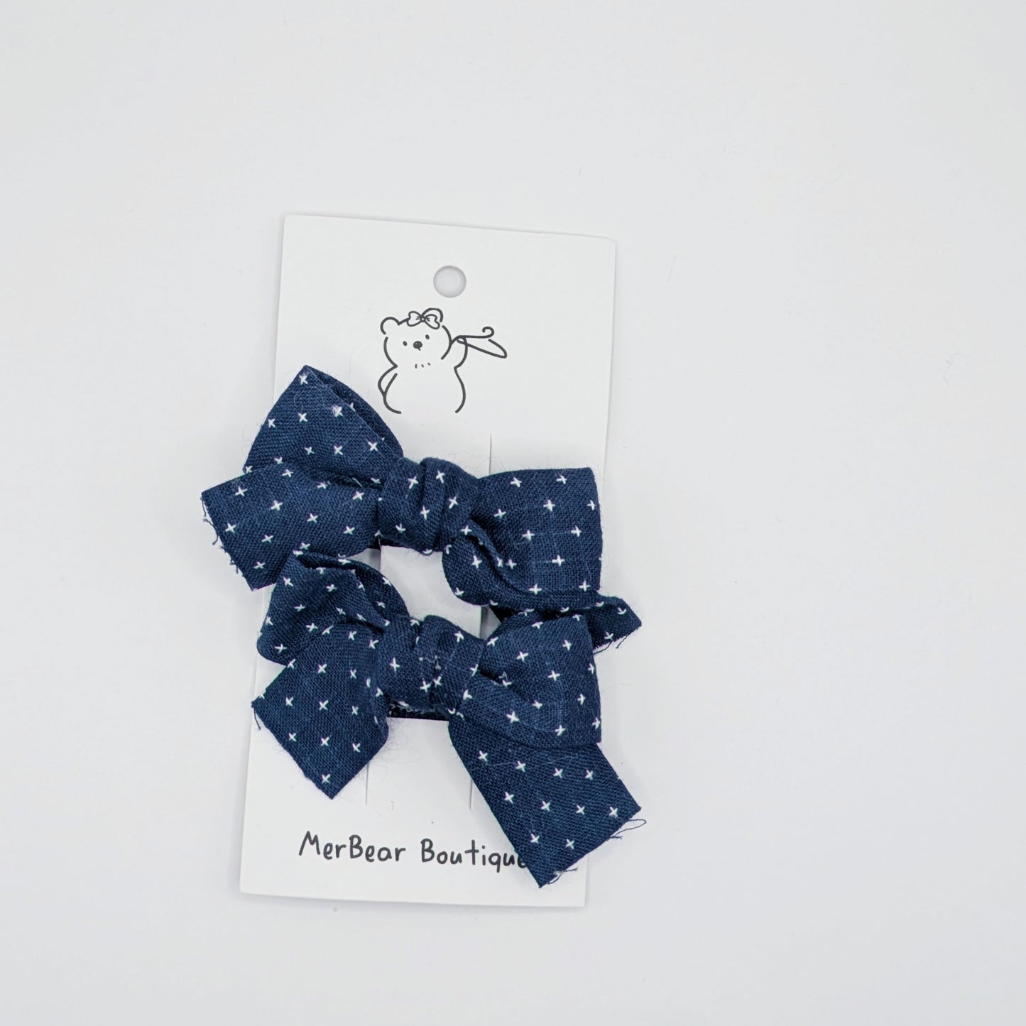 Blue and Green Bow Clips