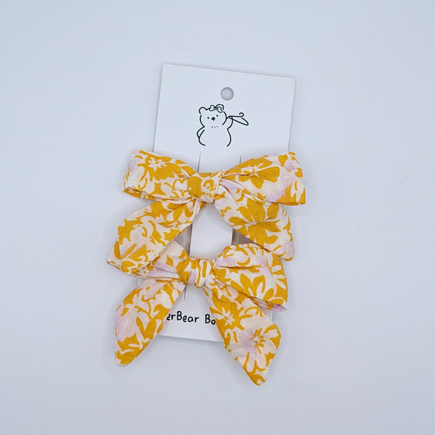 Orange & Yellow Bow Clips