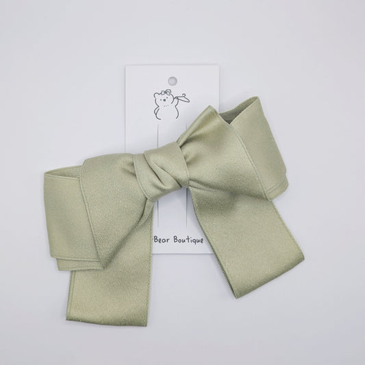Classic Satin Statement Bows – Sage & Buttercream