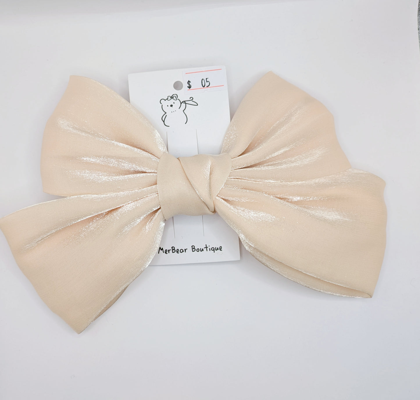 Shimmer Satin Bow - Pink, Red, Purple and Cream