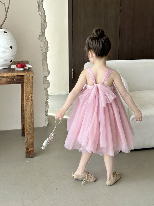 Tie Back Pink Tutu Dress