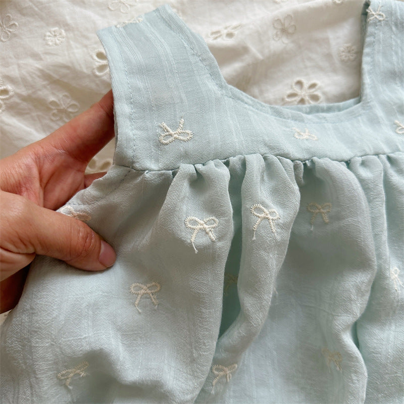Powder Blue Bow Bubble Top