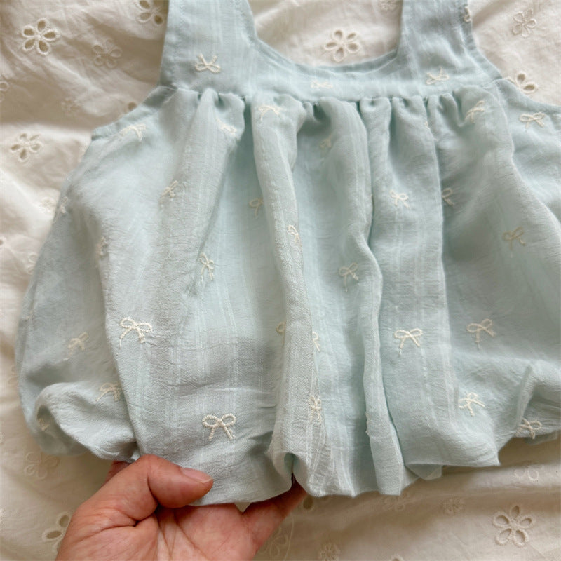 Powder Blue Bow Bubble Top