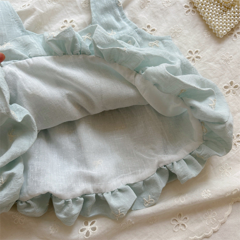 Powder Blue Bow Bubble Top