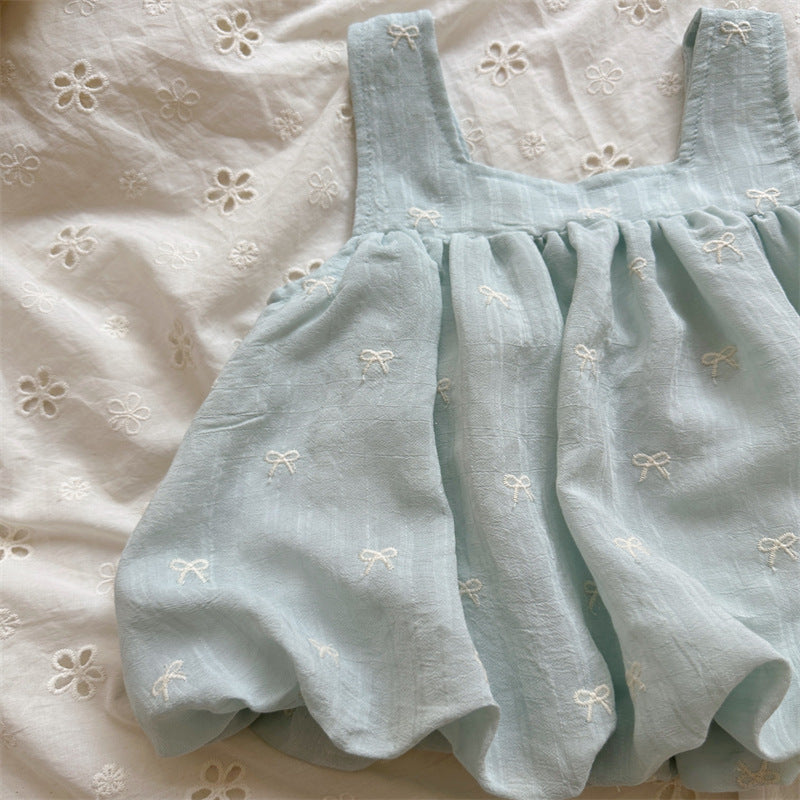 Powder Blue Bow Bubble Top