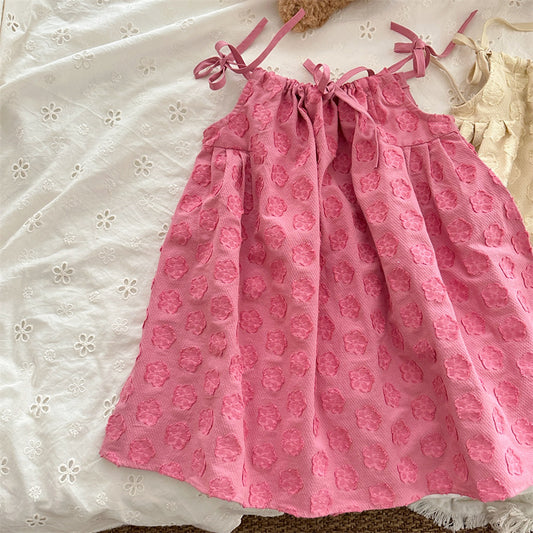 Rosy Textured Swing Dress