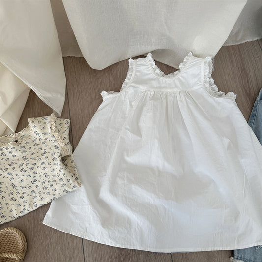 Classic White Cotton Sleeveless Dress