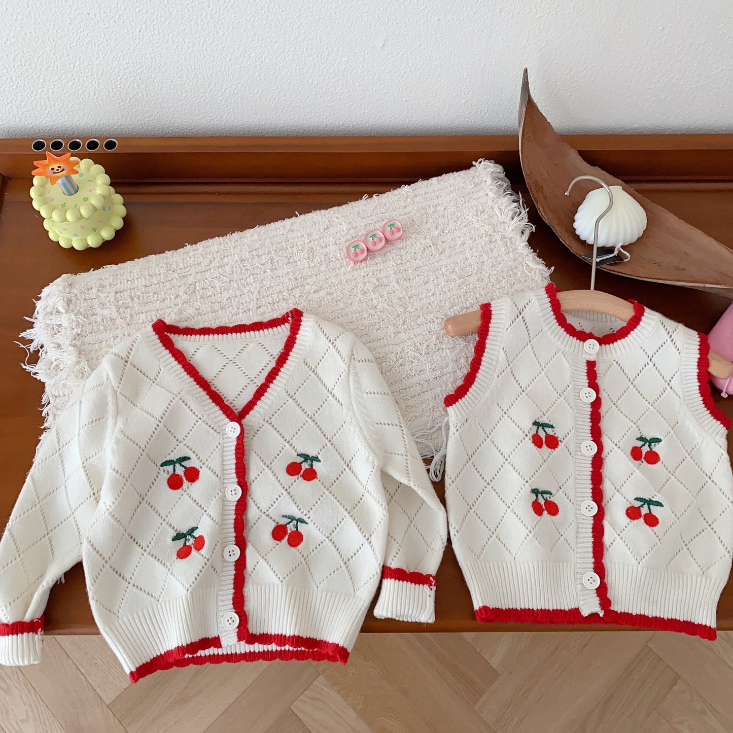 Cherry Vest and Sweater