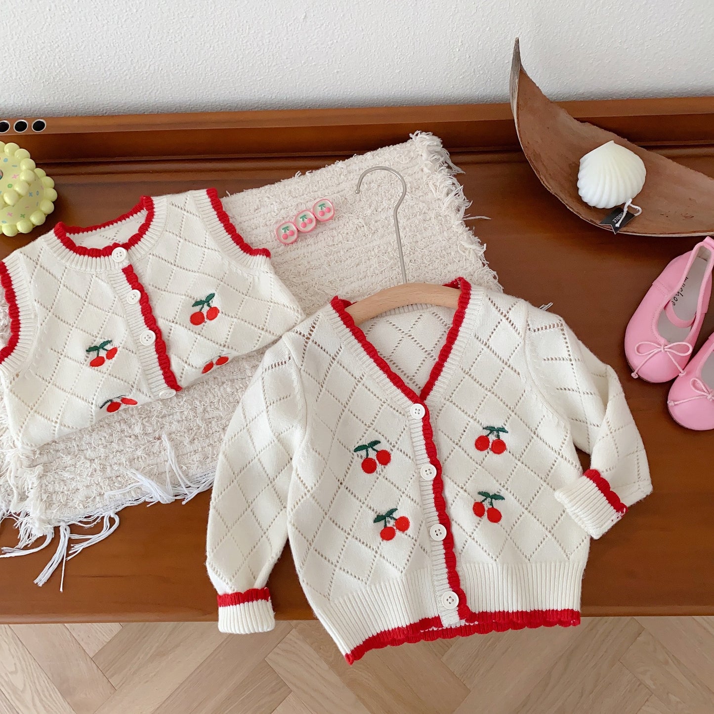 Cherry Vest and Sweater