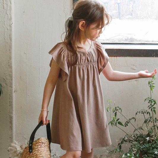 Mocha Flutter Sleeve Dress