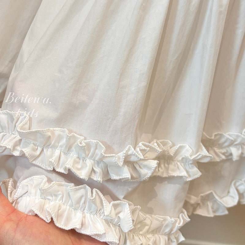 Ruffled Cloud Blouse – Toddler Girls’ White Layered Long Sleeve Top