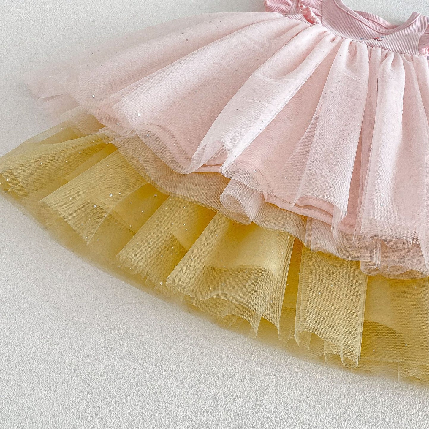 Cherry Tulle Dress – Pink & Butter Yellow