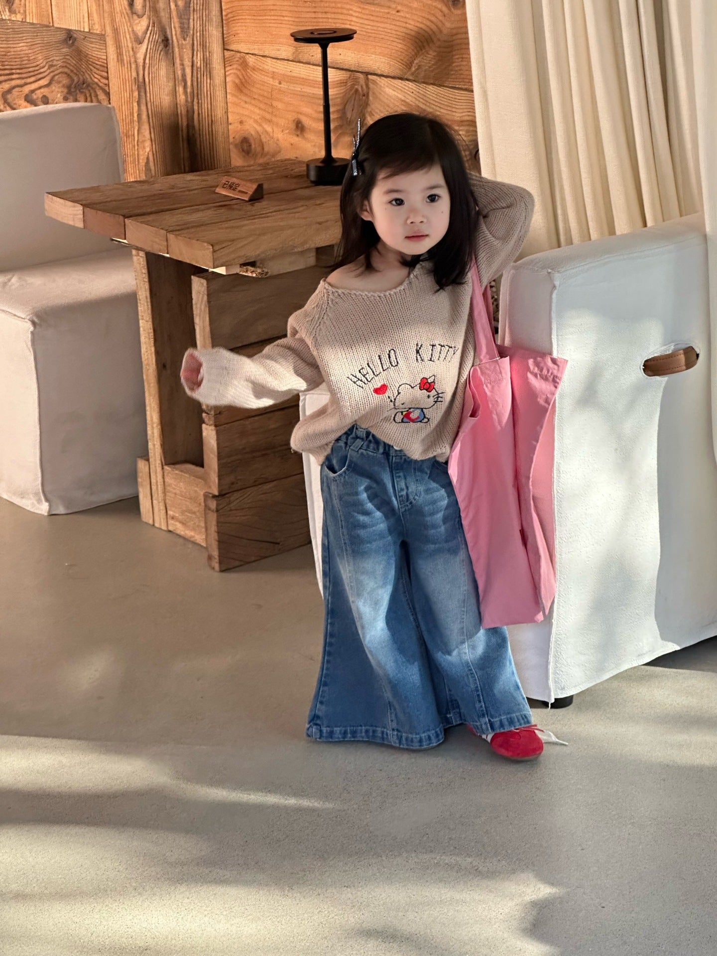 Wide Leg Denim Pants