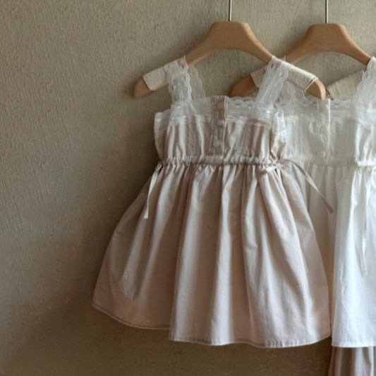 Blush Lace Strap Dress