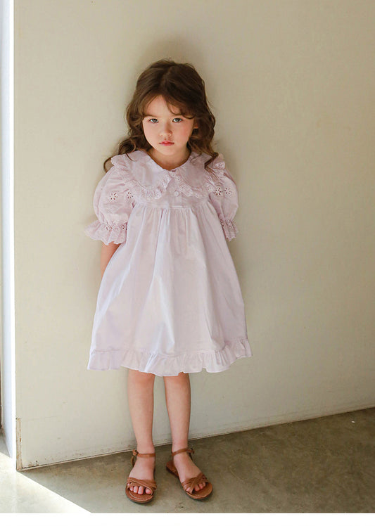 Eyelet Puff Sleeve Dress