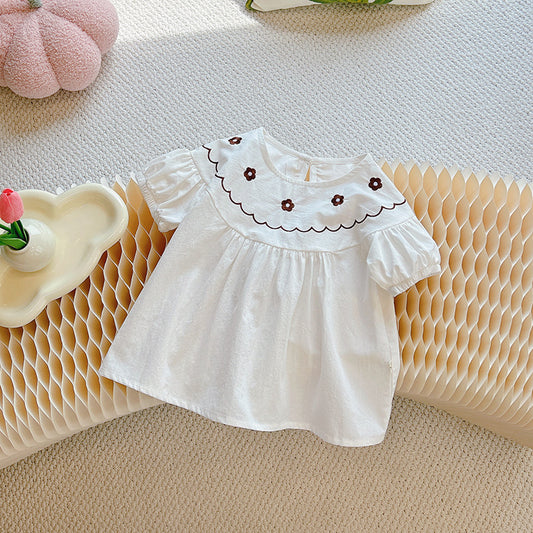 Embroidered Floral Yoke Blouse