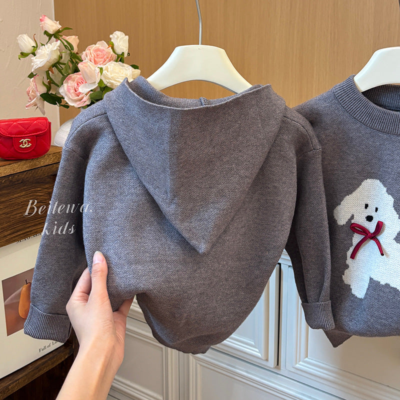 Poodle Knit Sweater – Toddler Girls’ Cozy Pullover