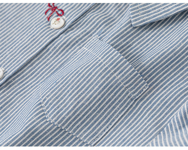 Little Bow Pinstripe Skirt Set