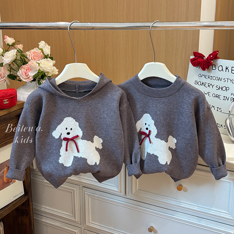 Poodle Knit Sweater – Toddler Girls’ Cozy Pullover