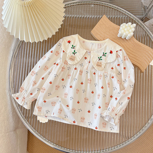 Cherry Bear Print Blouse