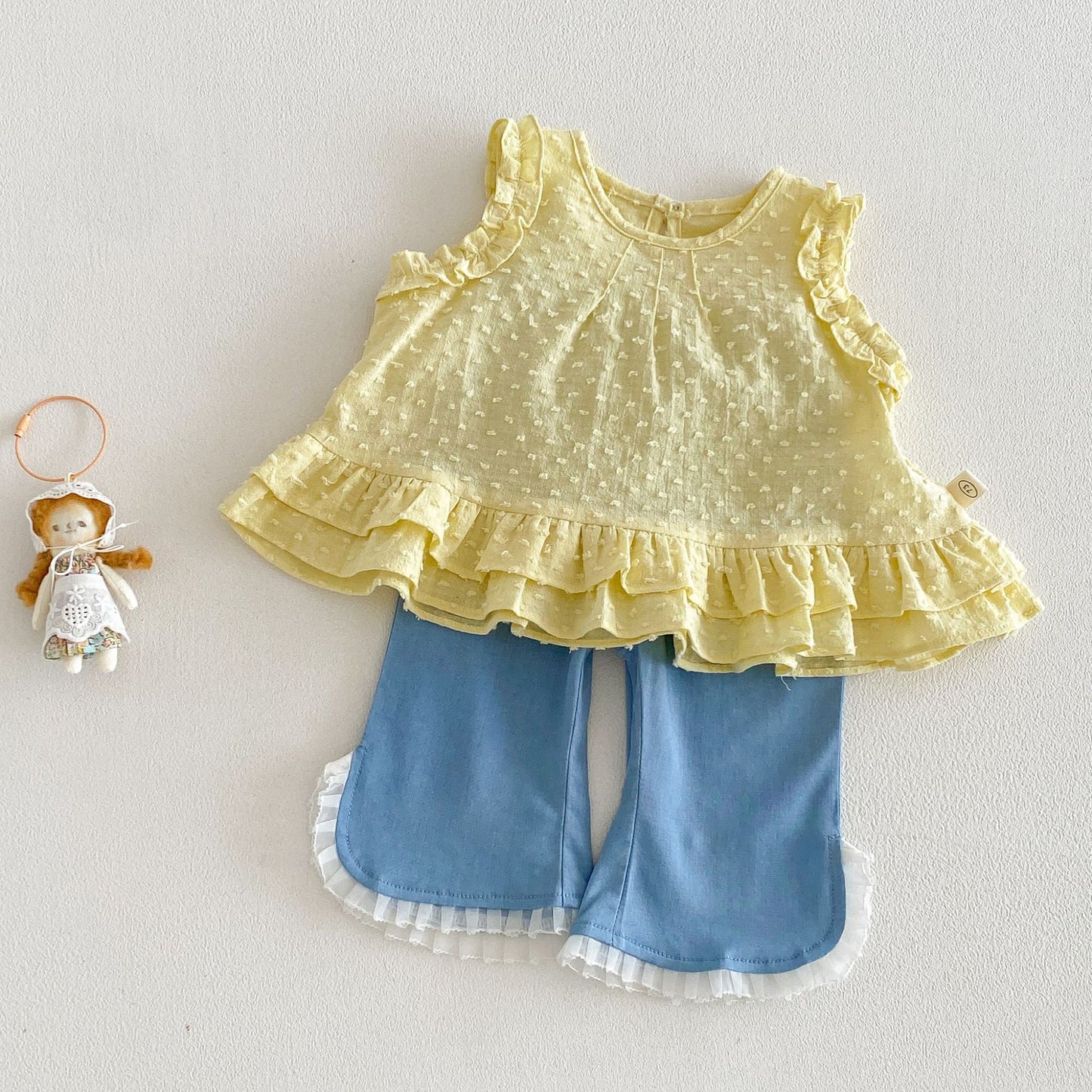 Sunny Days Swiss Dot Ruffle Top