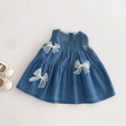 Denim Daydream Bow Dress