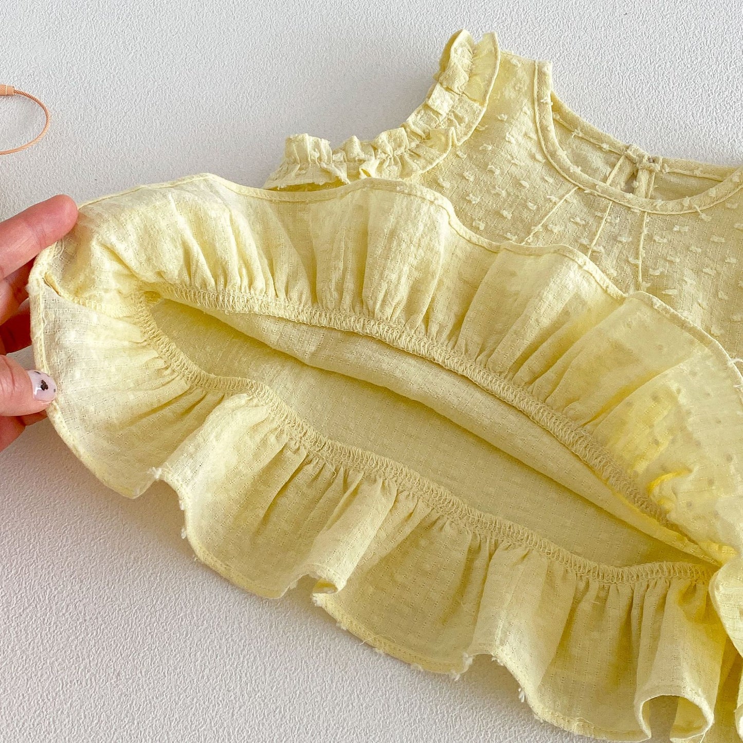Sunny Days Swiss Dot Ruffle Top