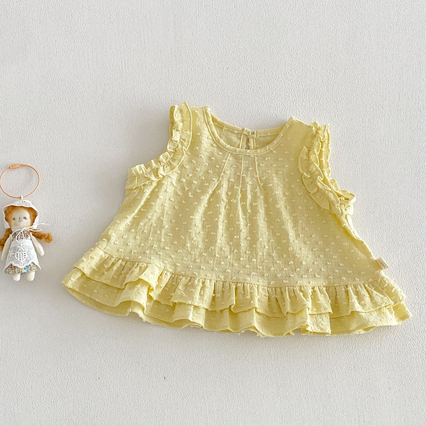 Sunny Days Swiss Dot Ruffle Top