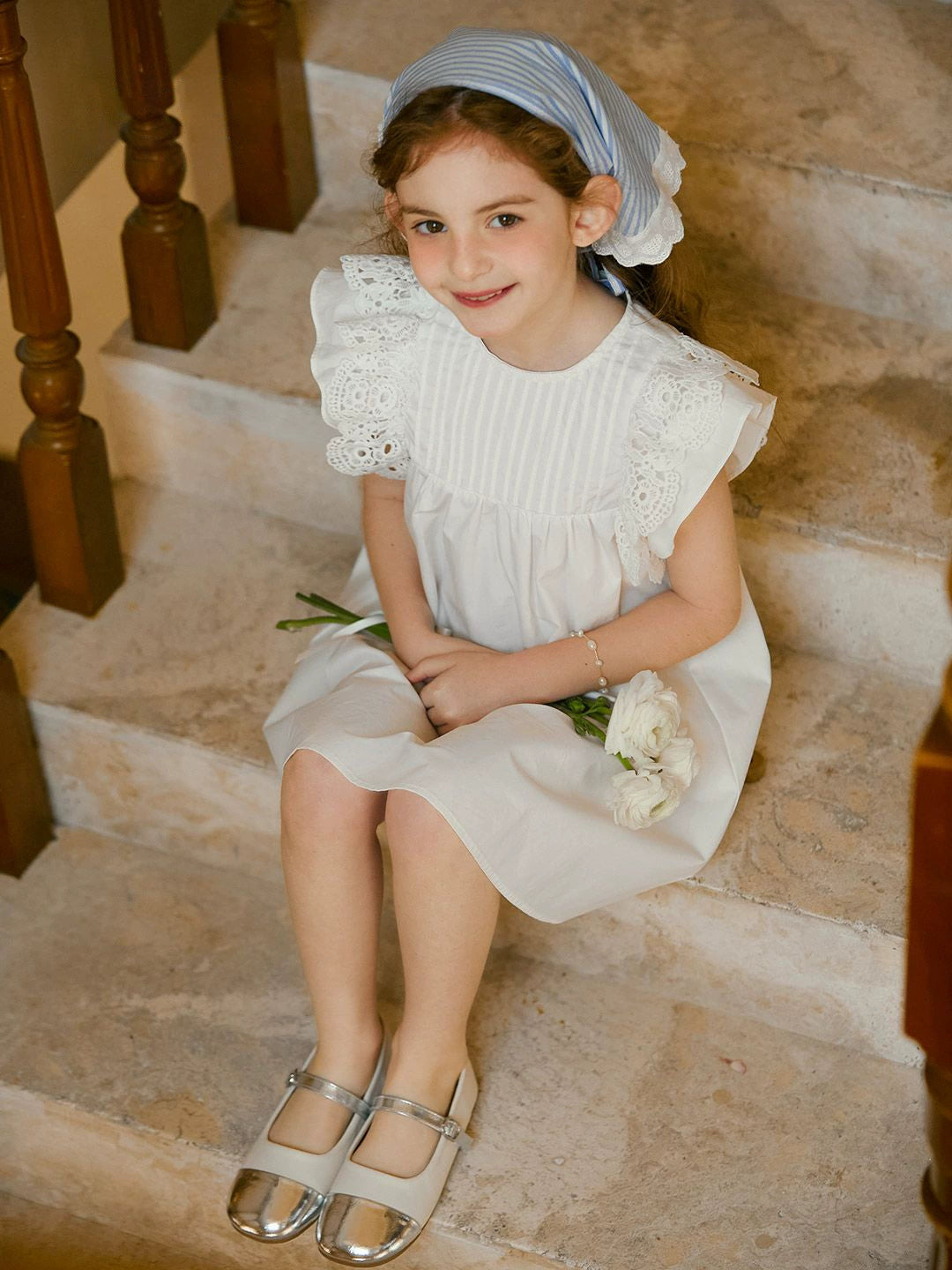 Romantic White Cotton Dress