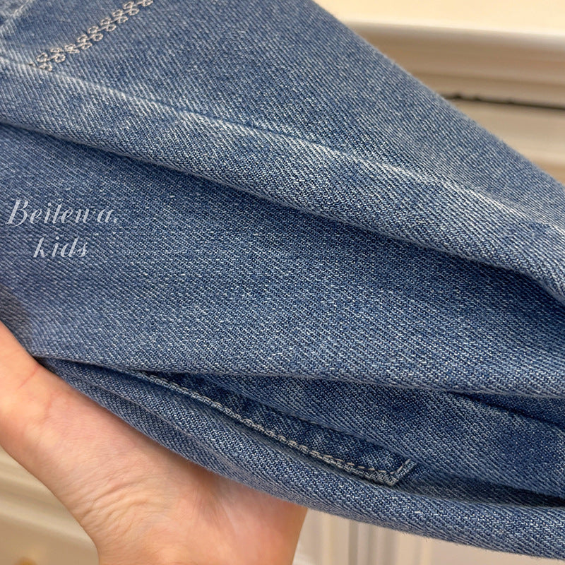 Lace Bloom Denim Pants – Toddler Girls’ Embroidered Jeans with Lace Trim