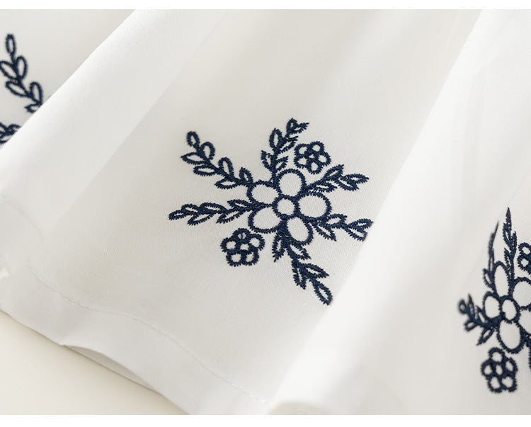 Navy Meadow Blouse & Pants Set