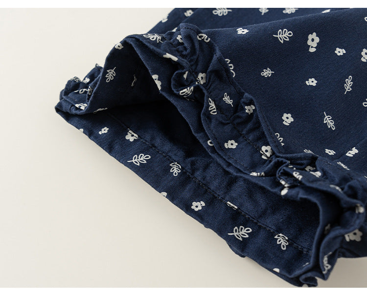 Navy Meadow Blouse & Pants Set