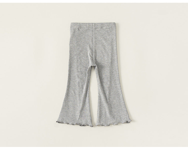 Sweet Bow Ribbed Flare Leggings