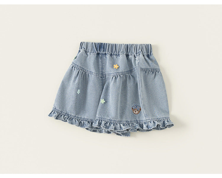 Daisy Bear Denim Skort