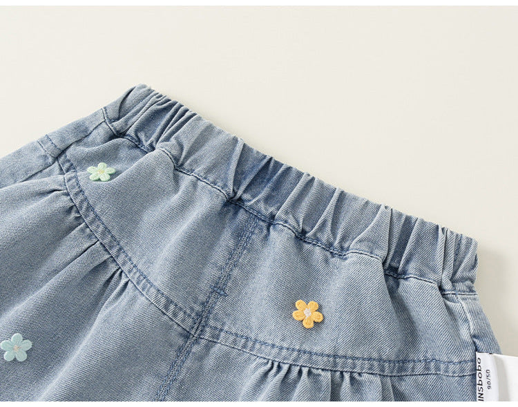 Daisy Bear Denim Skort